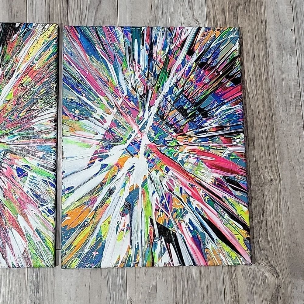 Original 3 piece spin art each one is 12x16 - Picture 8 of 10